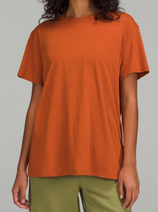 lululemon athletica Tops - Lululemon All Yours Tee Rust Orange Pima Cotton Relaxed Fit Est. Size 8